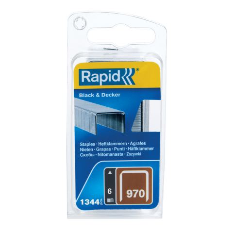 Agrafes en fil plat galvanisés n° 970/06 mm - 1344 pièces - Blister - RAPID-ISABERG - 40109549