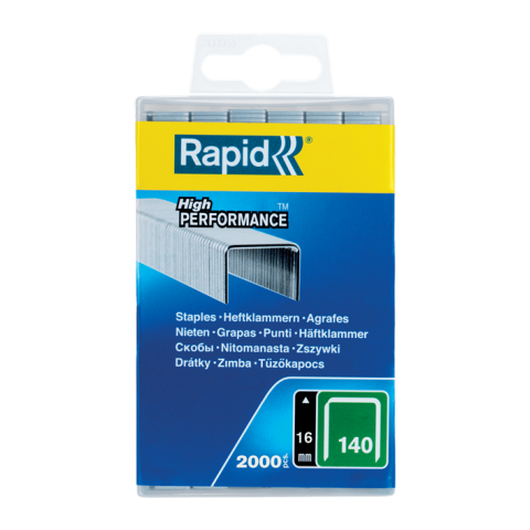 Agrafes n°140/16 mm en fil plat inoxydable - RAPID - bte 2000 - 5000091
