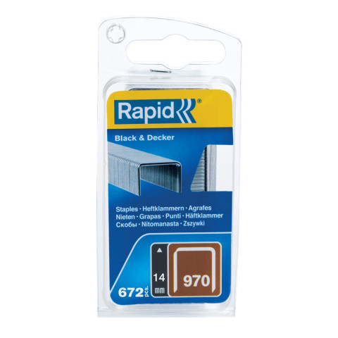 Agrafes en fil plat galvanisés n° 970/14 mm - 672 pièces - Blister - RAPID-ISABERG - 40109599