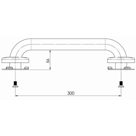 Barre d'appui inox 600 mm AKW - 01262-LS