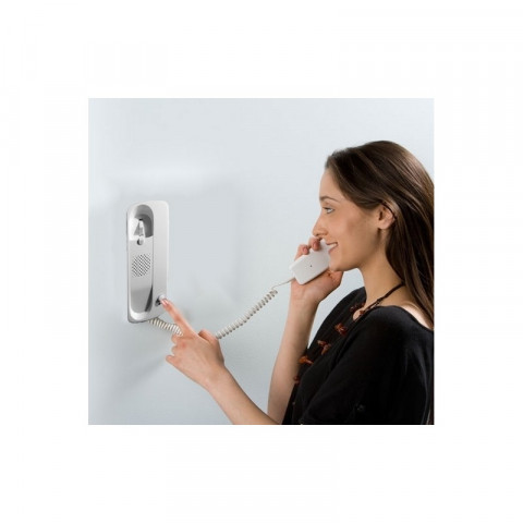 Doorphone - interphone blanc pour pavillon avec fonction déverrouillage de serrure éléctronique