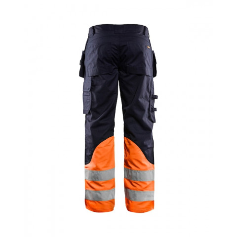 Pantalon multi-normes inhérent poches marine orange fluo  14891513
