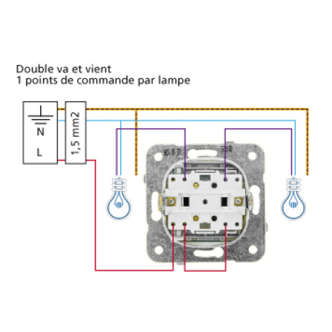 Double va et vient fumé - (méca+touche) gamme karre novella