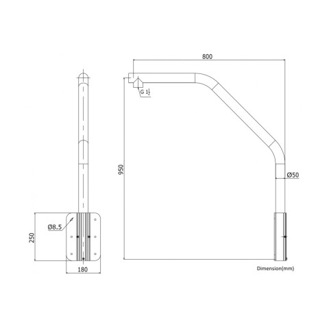 Support parapet pour caméra dôme ptz - hikvision