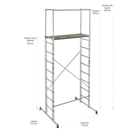 Echafaudage Altus 250 - Hauteur de travail 4m50 - Escalux - V18093