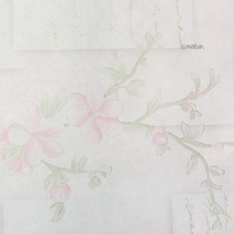 Papier peint intissé vinyle - Modèle écriture rose