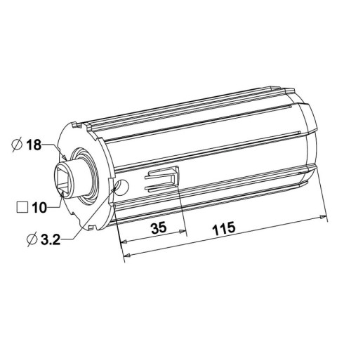 Embout d'axe pour tube zf 54 compatible avec roulement ø18 ou carré de 10