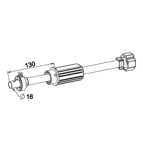 Embout d'axe réglable renforcé pour tube octogonal 40 mm