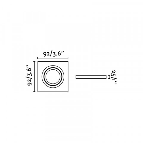 Encastrable blanc radón 1 ampoule h9,2 cm
