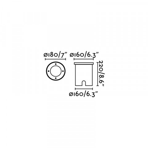 Encastrable de jardin nickel mat tecno 1 ampoule