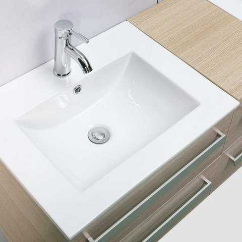 Ensemble complet meuble salle de bain pure 2 vasques 2 miroirs
