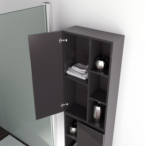 Meuble de salle de bain 120cm bloc 18 - ensemble suspendu avec colonne noir