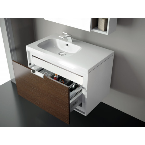 Ensemble de salle de bain future 01 80cm blanc et chêne foncé