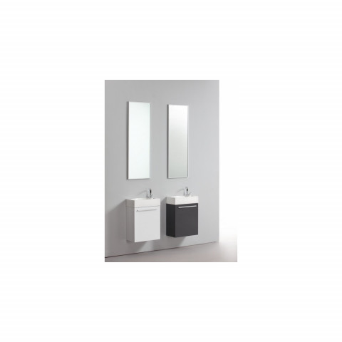 Ensemble meuble salle de bains  lave mains wc blanc laqué