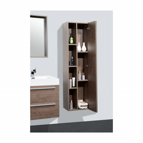 Ensemble meuble salle de bains vasque simple + colonne miroir  malaga.