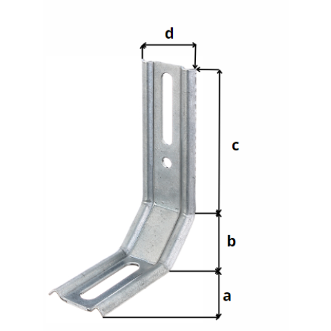 Equerre 3 pans 45 degrés 100x72x30 Galva Alberts - 341374