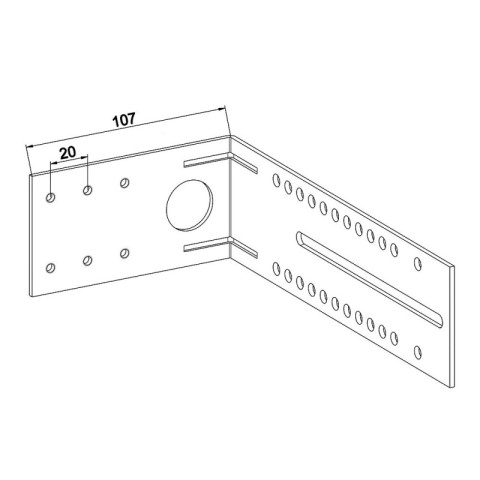 Equerres de fixation universelles déport 107 mm