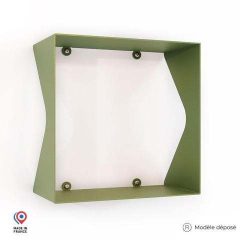 Etagère murale cube échancrée DECO-GEM Agate. L.30 x H.30 x P.15 cm