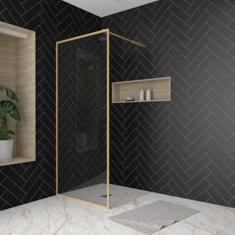 Paroi de douche - cadre et bras aluminium - Dimensions et couleur du cadre au choix