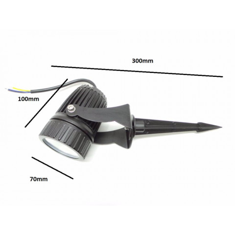Spot extérieur piquet led cob 12w ip65 - couleur eclairage : blanc chaud 2300k - 3500k