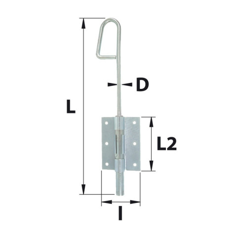 Verrou à douille zingué 14x250 mm torbel 522010 - 9514252.1