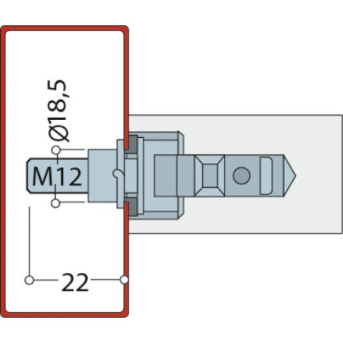 Fixations pour poignées série stg inox et nylon ø 26, 32, 34 et 40 mm - pour montage droit simple