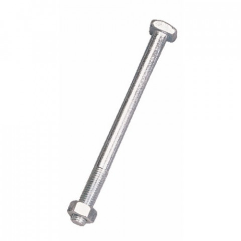 Boulon de charpente tête carrée f2 18x375 filetage 60 mm + écrou 6 pans acier zingué argent torbel - f218371