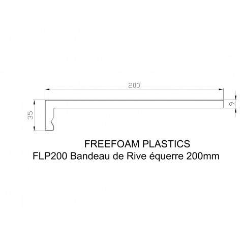 Bandeau de rive équerre PVC 200 mm ép.9 mm L.3m x2 (6ml/botte)