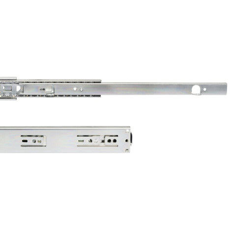 Jeu de coulisses à billes à sorties totale avec supports, hauteur 45mm, longueur 350mm, Acier, Zingué