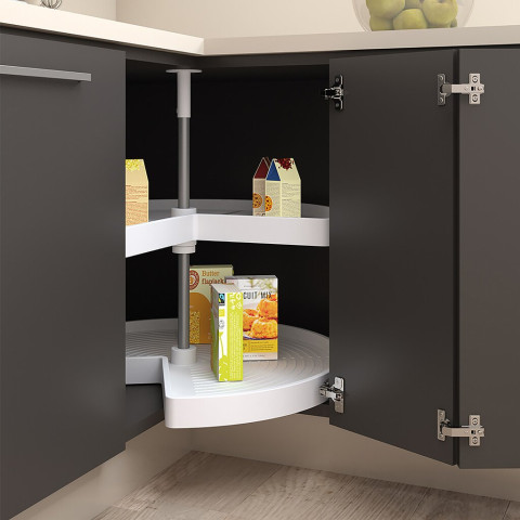 Jeu de plateaux rotatifs Shelvo 3/4, dimensions et couleurs aux choix