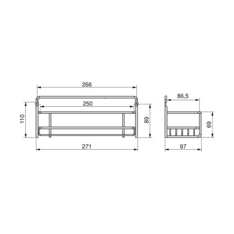 Lot de 3 supports à épices pour meubles de cuisine Supra, Acier, Chrome