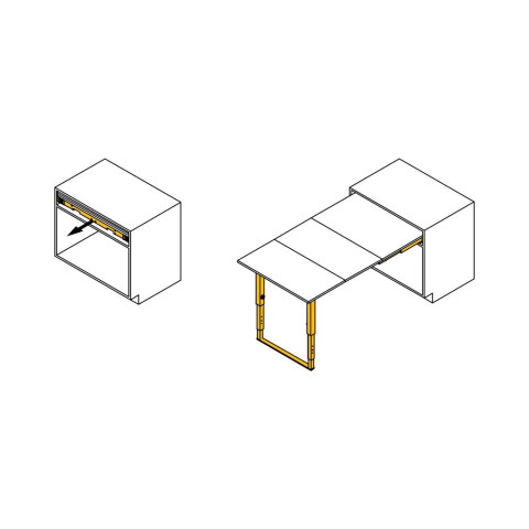 Coulisses pour table à rallonge Party, Aluminium, Inox anodisé