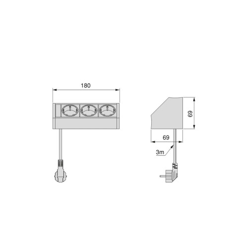 Multiconnecteur V Dock, Anodisé mat, Plastique et Aluminium