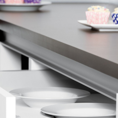 Kit de 2 profils supérieurs Gola pour meubles de cuisine, longueur 2,35m, avec accessoires, Aluminium, Anodisé mat