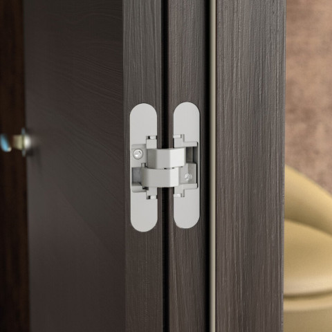 Lot de 2 charnières à boîtier pour portillon, charge 40kg, ouverture à 180 degrés, Zamak, Blanc