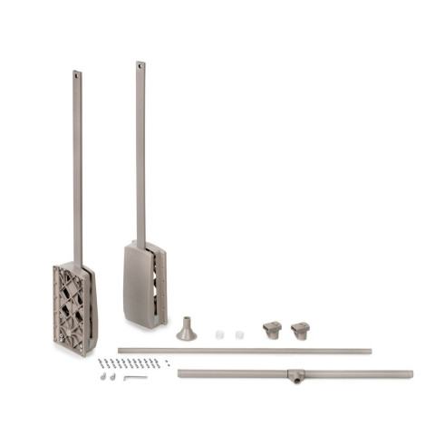 Penderie rabattable pour armoire Hang, 600 - 830, Peint gris pierre, Acier et Plastique