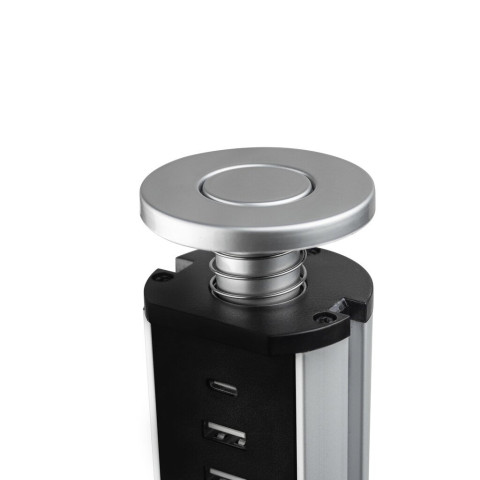 Multiconnecteur élevable Vertikal A+C, EU, Peint en aluminium, Plastique et Aluminium