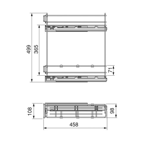 Porte-bouteilles latéral extractible TitaneMax, avec fermeture amortie, dimensions et couleurs aux choix