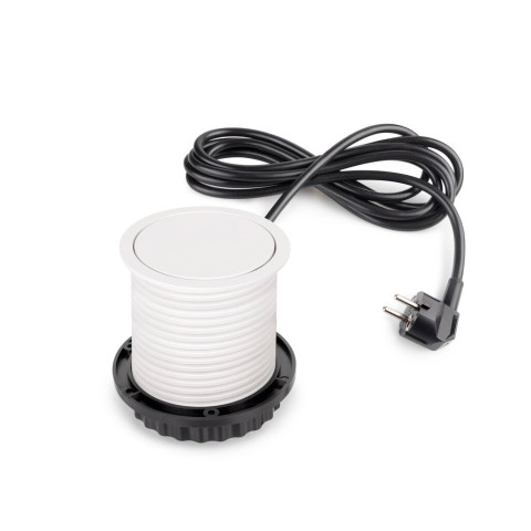 Multiconnecteur Vertikal Push diamètre 100mm, 3 prises de type Schuko, 1 USB type A, 1 USB type C, Acier et Plastique, couleur au choix