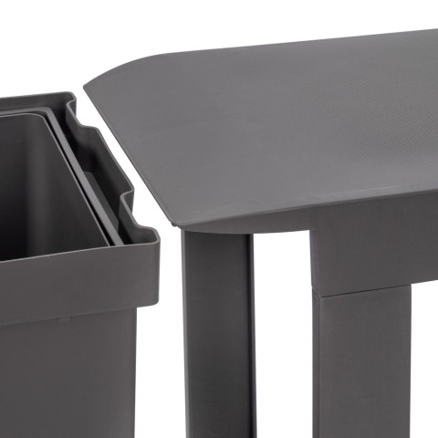 Poubelles de recyclage pour la cuisine, 3 x 10L, fixation inférieure et extraction automatique, Acier et Plastique, Gris antracite