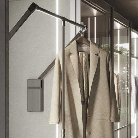 Penderie rabattable pour armoire Sway,  Acier, Aluminium et Plastique, Peint en titane, dimension au choix