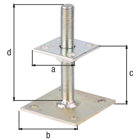 Sabot support poteau réglable 70/100 Galva Alberts - 218102