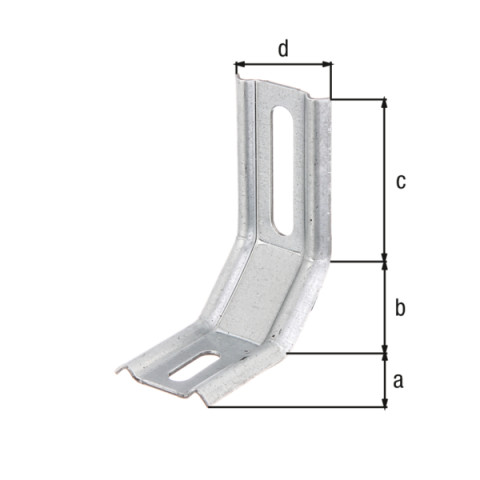 Equerre 3 pans 45 degrés 55x72x30 Galva Alberts - 341343