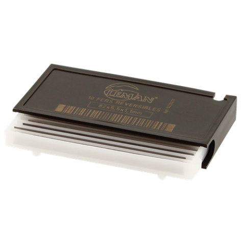 Lot de 10 fers de rabot réversibles K30 82x5.5x1.1 mm pour bois - LEMAN - 142.782.10