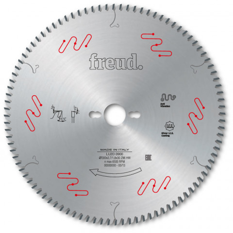 Lame faible épaisseur pour panneaux en bois/composites freud - ø300 2,7/1,8 al30 z96 ba - f03fs04959 -lu2d 0900