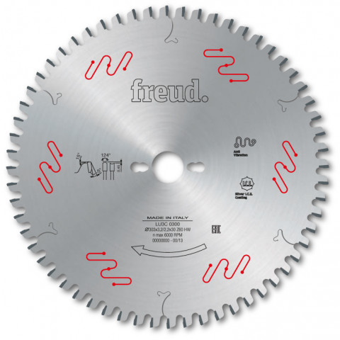 Lame gouge pour panneaux revêtus deux faces freud - ø250 3,2/2,2 al30 z48 gouge + - f03fs05077 -lu3c 0200