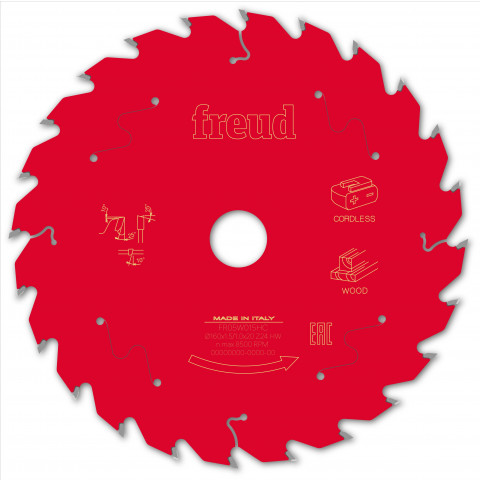 Lame pour scie circulaire portative sans fil freud - ø160 1,45/1 al20 z24 ba 25° - f03fs10048 -fr05w015hc