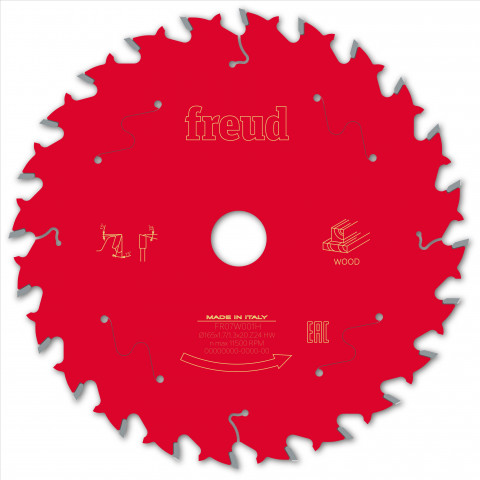 Lame pour scie circulaire portative filaire/sans fil freud - ø165 1,7/1,3 a20 z24 ba 15° - f03fs09686 -fr07w001h