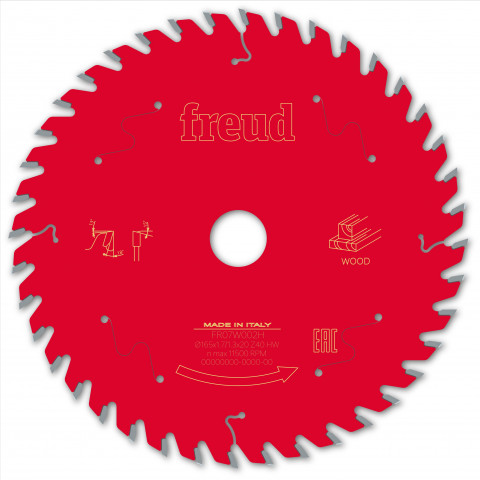 Lame pour scie circulaire portative filaire/sans fil freud - ø165 1,7/1,3 a20 z40 ba 18° - f03fs09687 -fr07w002h