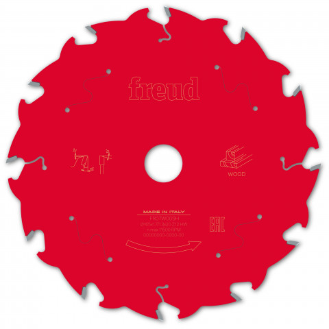 Lame pour scie circulaire portative filaire/sans fil freud - ø165 1,7/1,3 a20 z12 ba 20° - f03fs10040 -fr07w009h